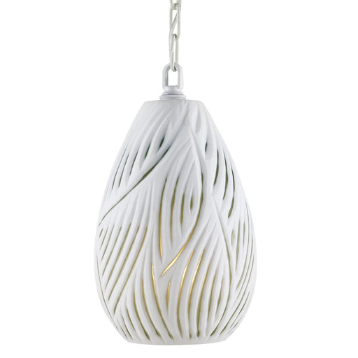 Currey and Company - 9000-0986 - One Light Pendant - Midori - White/Green