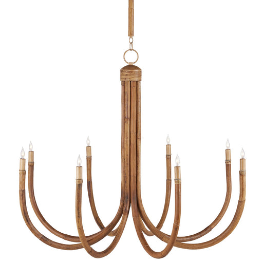 Currey and Company - 9000-1085 - Eight Light Chandelier - Samsara - Natural/Saddle Tan