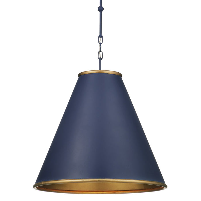 Currey and Company - 9000-1090 - One Light Pendant - Pierrepont - Hiroshi Dark Blue/Contemporary Gold Leaf/Gold