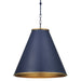 Currey and Company - 9000-1090 - One Light Pendant - Pierrepont - Hiroshi Dark Blue/Contemporary Gold Leaf/Gold