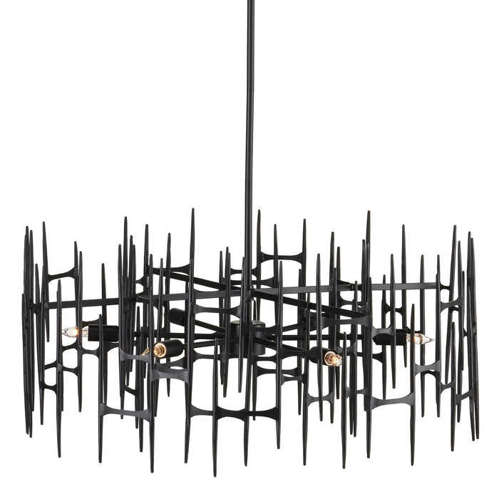 Currey and Company - 9000-1091 - Six Light Chandelier - Attingham - Satin Black