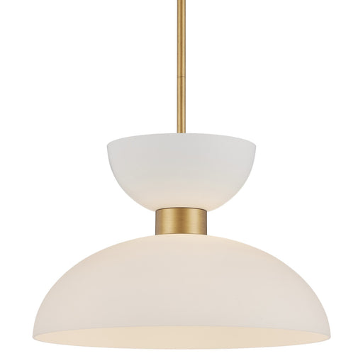 Currey and Company - 9000-1094 - One Light Pendant - Zevio - Antique Brass/White/Opaque