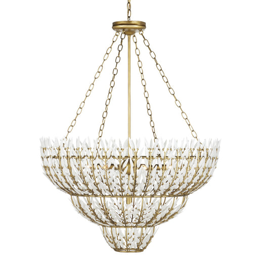 Currey and Company - 9000-1099 - Seven Light Chandelier - Magnum Opus - Brass/White