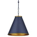 Currey and Company - 9000-1102 - One Light Pendant - Pierrepont - Hiroshi Dark Blue/Contemporary Gold Leaf/Gold