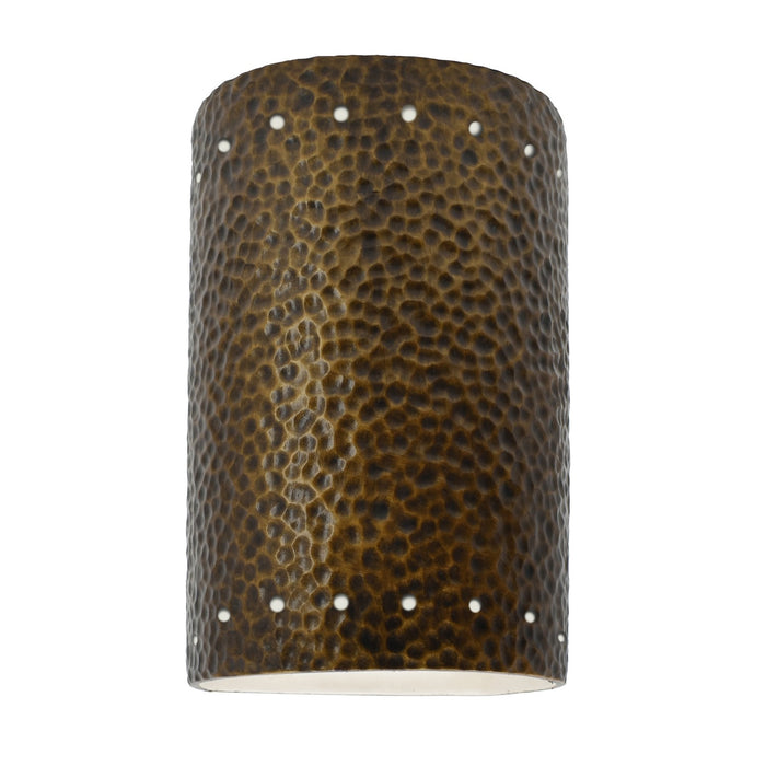 Justice Designs - CER-0990W-HMBR - Lantern - Ambiance - Hammered Brass