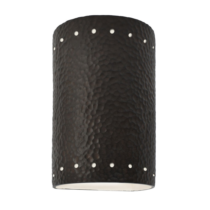 Justice Designs - CER-0990W-HMIR-LED1-1000 - LED Lantern - Ambiance - Hammered Iron