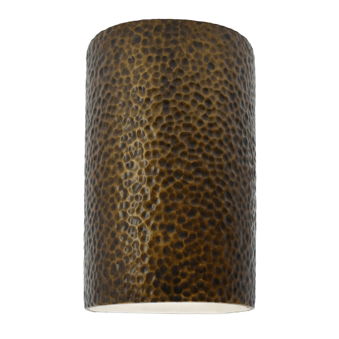 Justice Designs - CER-1260W-HMBR-LED1-1000 - LED Lantern - Ambiance - Hammered Brass