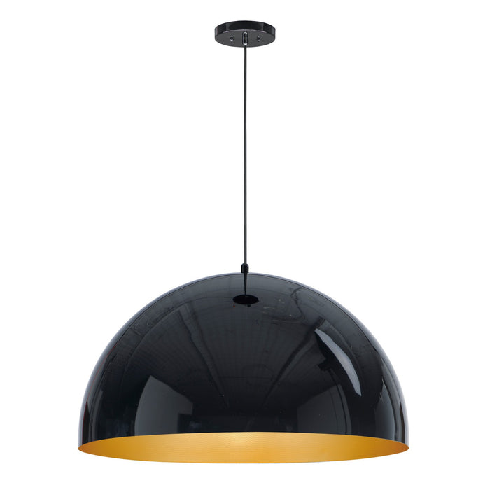 ET2 - E24906-GBGLD - LED Pendant - Hemisphere - Gloss Black / Gold