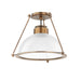 Troy Lighting - C2115-PBR - One Light Semi Flush Mount - Glint - Patina Brass