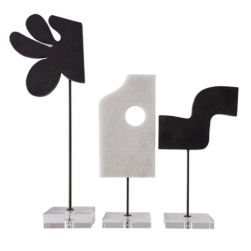 Arteriors - ASC05 - Sculptures, Set of 3 - Uris - Charcoal