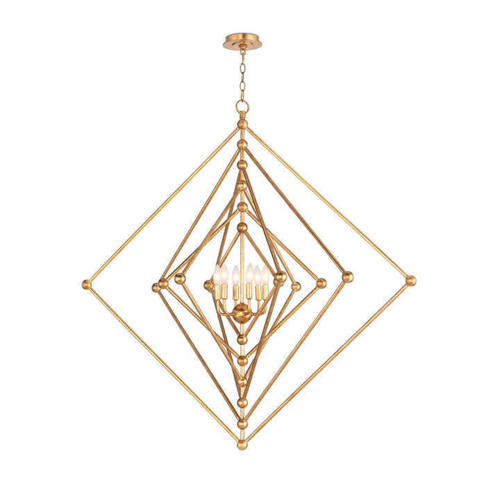 Regina Andrew - 16-1409 - Six Light Chandelier - Selena - Antique Gold Leaf