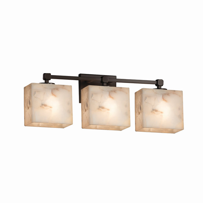 Justice Designs - ALR-8423-55-DBRZ - Three Light Bath Bar - Alabaster Rocks - Dark Bronze