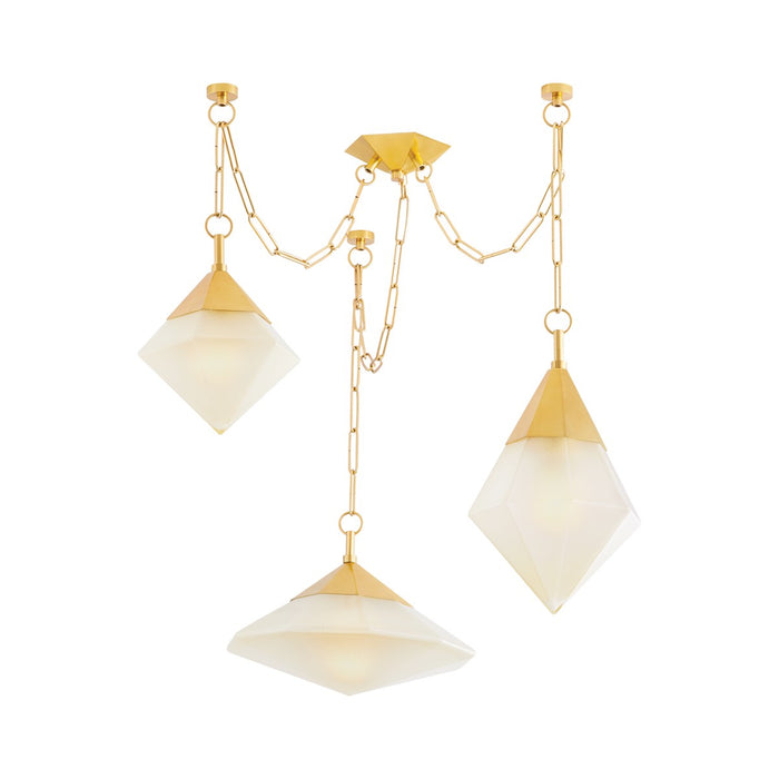 Corbett Lighting - 383-58-VPB - Three Light Chandelier - Angelique - Vintage Polished Brass