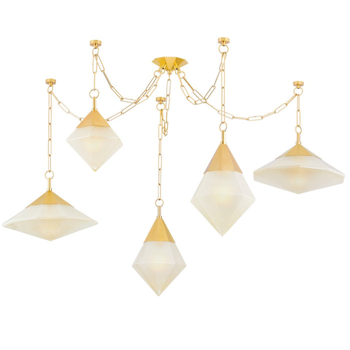 Corbett Lighting - 383-59-VPB - Five Light Chandelier - Angelique - Vintage Polished Brass