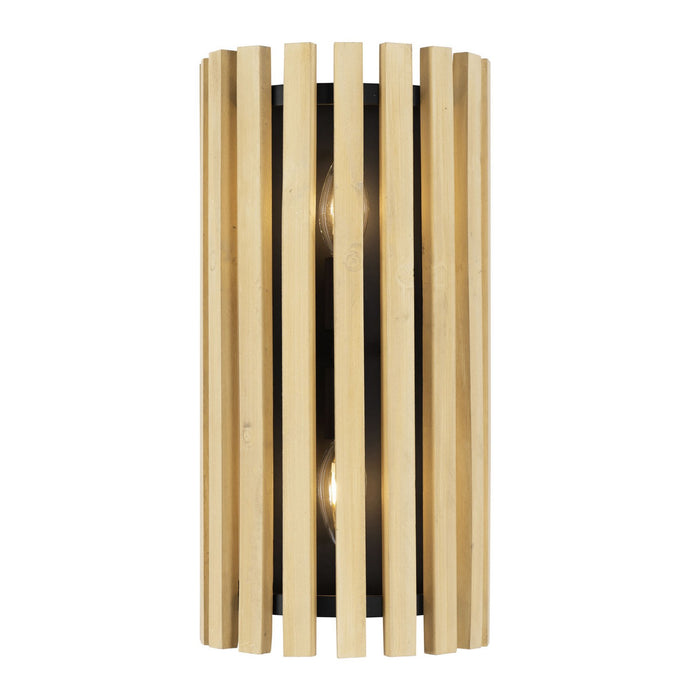 Varaluz - 387W02MBH - Two Light Wall Sconce - Suratto - Matte Black/Honey Blonde