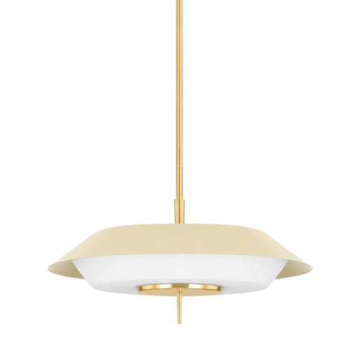 Hudson Valley - 4304-AGB/SSD - Four Light Pendant - Westport - Aged Brass/ Soft Sand