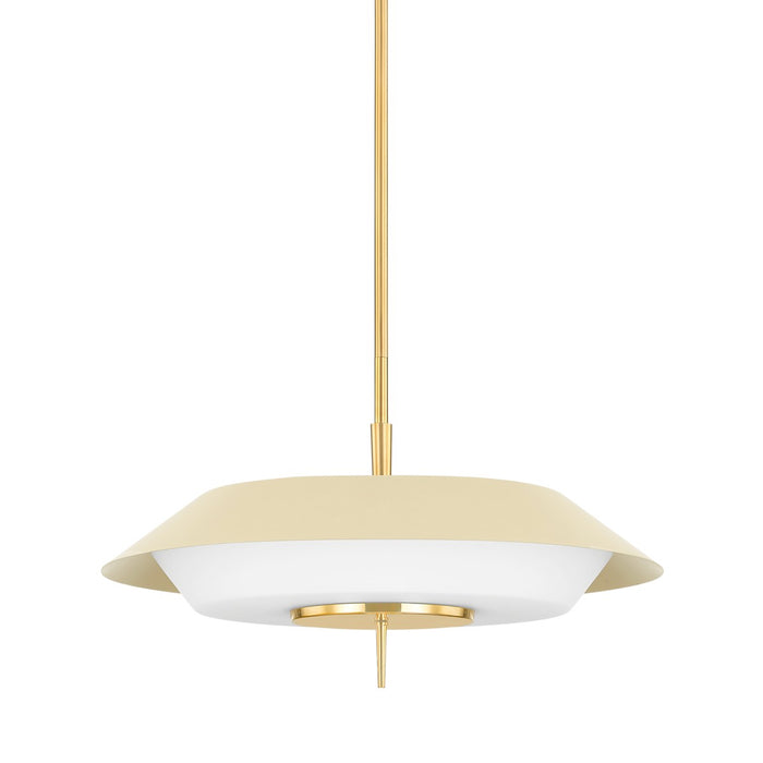 Hudson Valley - 4304-AGB/SSD - Four Light Pendant - Westport - Aged Brass/ Soft Sand