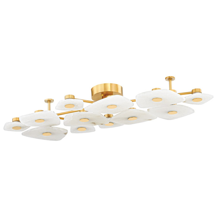 Hudson Valley - 7854-AGB - LED Semi Flush Mount - Holmdel - Aged Brass