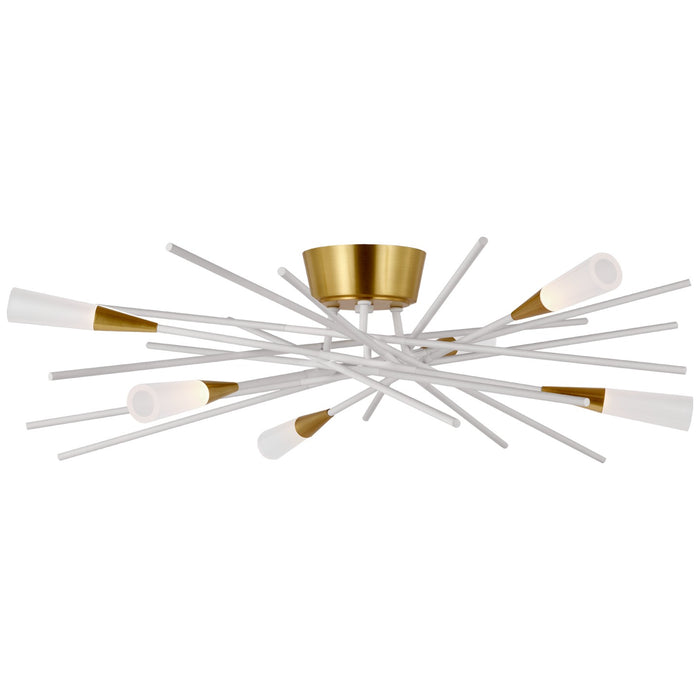 Visual Comfort Signature - CHC 4620WHT - LED Flush Mount - Stellar - Matte White and Antique Brass