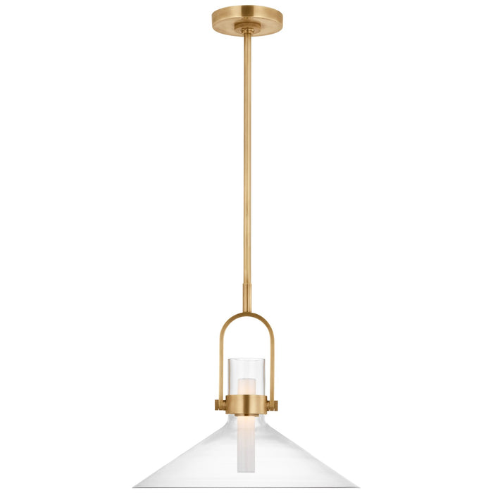 Visual Comfort Signature - IKF 5451HAB-CG - LED Pendant - Larkin - Hand-Rubbed Antique Brass