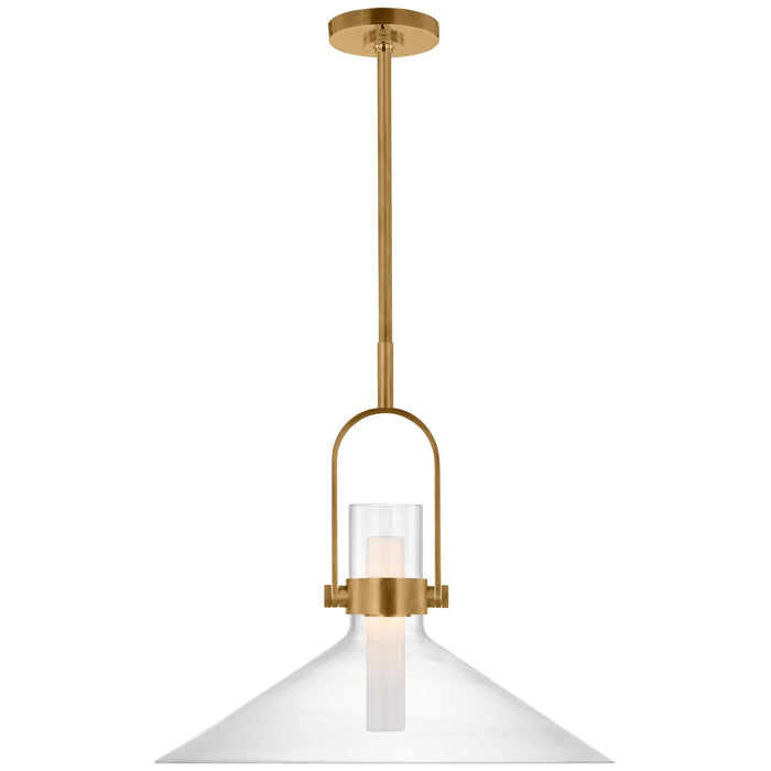 Visual Comfort Signature - IKF 5452HAB-CG - LED Pendant - Larkin - Hand-Rubbed Antique Brass