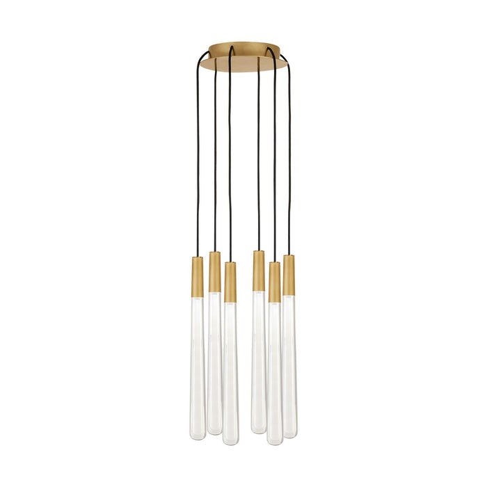 Visual Comfort Modern - 700TRSPPYLC6RNB-LED930 - LED Chandelier - Pylon - Natural Brass