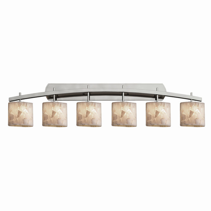 Justice Designs - ALR-8596-30-NCKL - Six Light Bath Bar - Alabaster Rocks - Brushed Nickel