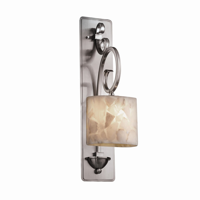 Justice Designs - ALR-8597-30-NCKL - One Light Wall Sconce - Alabaster Rocks - Brushed Nickel