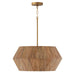 Capital Lighting - 351041LW - Four Light Pendant - Nadeau - Light Wood and Patinaed Brass