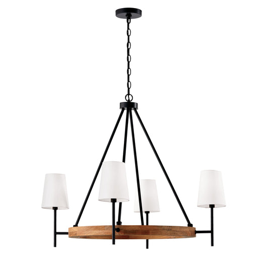 Capital Lighting - 450841WK-709 - Four Light Chandelier - Jonah - Light Wood and Matte Black