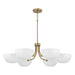 Capital Lighting - 451461AW - Six Light Chandelier - Reece - Aged Brass and White