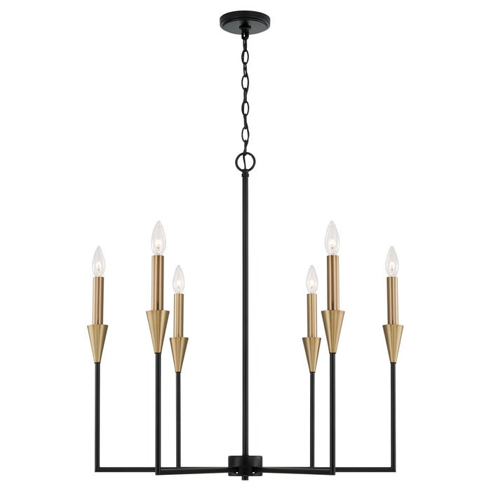 Capital Lighting - 451961AB - Six Light Chandelier - Avant - Aged Brass and Black