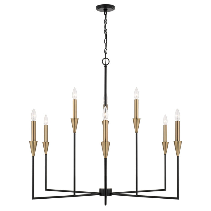 Capital Lighting - 451991AB - Nine Light Chandelier - Avant - Aged Brass and Black