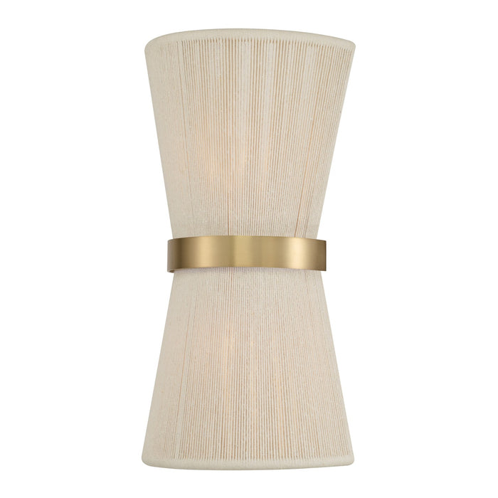 Capital Lighting - 641221NP - Two Light Wall Sconce - Cecilia - Bleached Natural Rope and Patinaed Brass