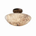 Justice Designs - ALR-9690-35-DBRZ - Two Light Semi-Flush Mount - Alabaster Rocks - Dark Bronze