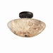 Justice Designs - ALR-9690-35-MBLK - Two Light Semi-Flush Mount - Alabaster Rocks - Matte Black