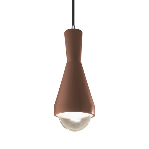 Justice Designs - CER-6520-CLAY-CROM-BKCD-LED1-700 - LED Pendant - Radiance - Canyon Clay