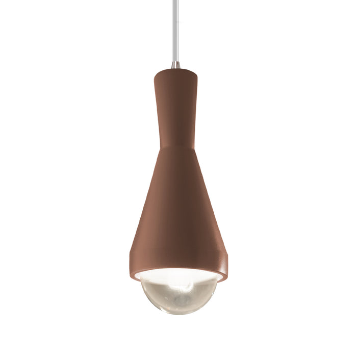 Justice Designs - CER-6520-CLAY-NCKL-WTCD-LED1-700 - LED Pendant - Radiance - Canyon Clay