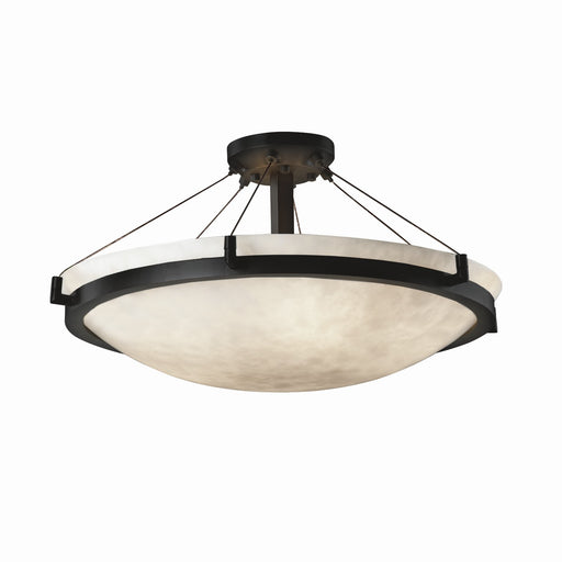 Justice Designs - CLD-9682-35-MBLK - Six Light Semi-Flush Mount - Clouds - Matte Black