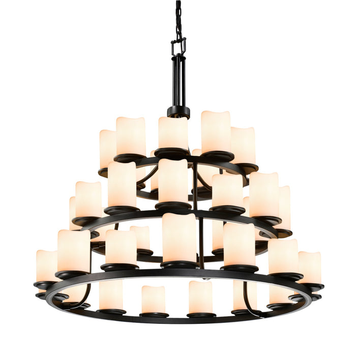 Justice Designs - CNDL-8712-14-CREM-DBRZ - 36 Light Chandelier - CandleAria - Dark Bronze