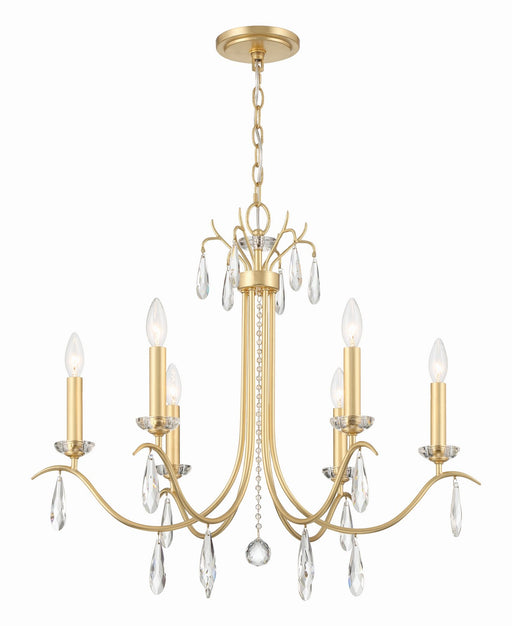 Crystorama - ROL-18816-GA - Six Light Chandelier - Rollins - Antique Gold