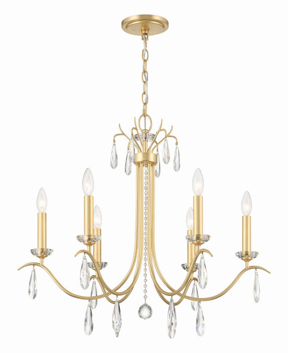 Crystorama - ROL-18816-GA - Six Light Chandelier - Rollins - Antique Gold