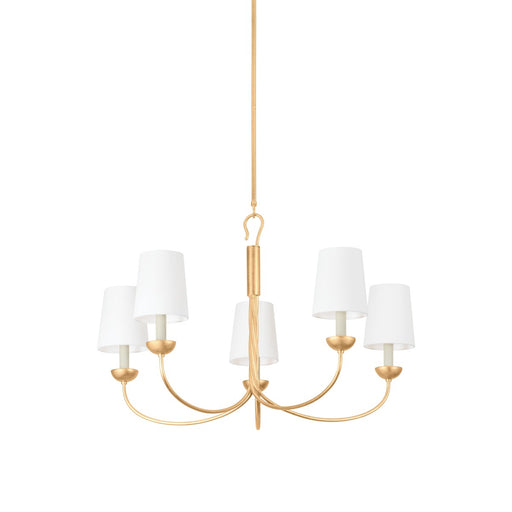 Hudson Valley - 5305-VGL - Five Light Chandelier - Montpelier - Vintage Gold Leaf