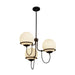 Alora - CH458323MBOP - Three Light Chandelier - Alba - Matte Black/Opal Glass