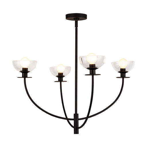 Alora - CH515226MBCL - Four Light Chandelier - Sylvia - Matte Black/Clear Glass