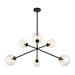 Alora - CH549640MBCL - Six Light Chandelier - Cassia - Matte Black/Clear Glass