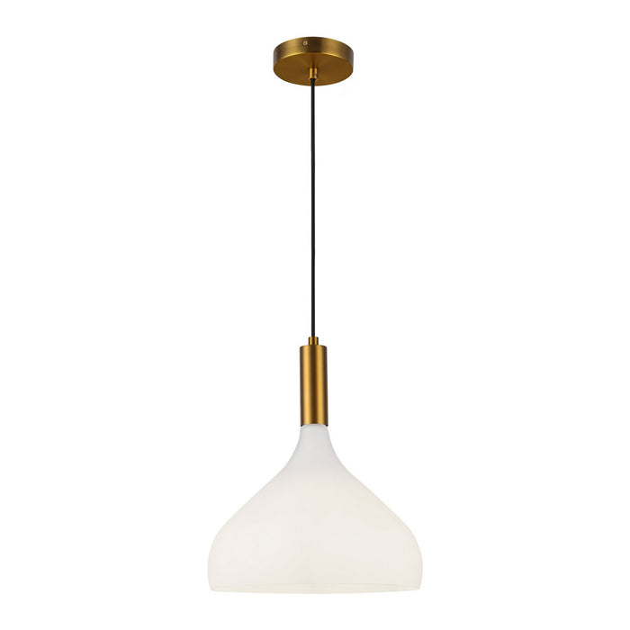 Alora - PD532312AGOP - One Light Pendant - Belleview - Aged Brass/Opal Glass