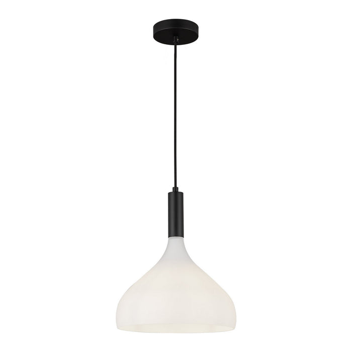 Alora - PD532312MBOP - One Light Pendant - Belleview - Matte Black/Opal Glass