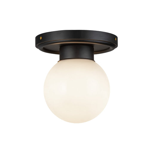 Alora - SF407306MBGO - One Light Semi-Flush Mount - Fiore - Matte Black/Glossy Opal Glass