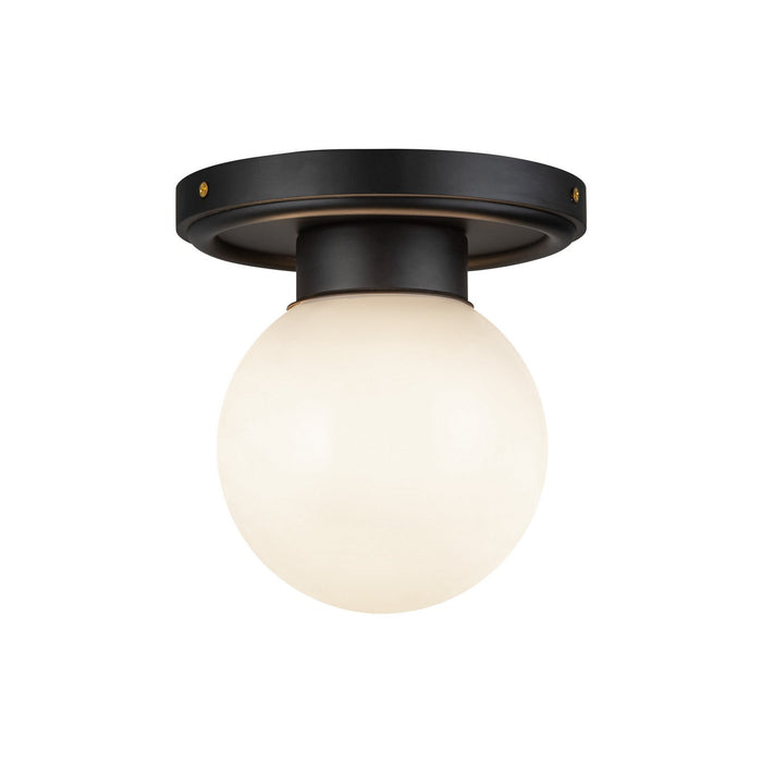 Alora - SF407306MBGO - One Light Semi-Flush Mount - Fiore - Matte Black/Glossy Opal Glass